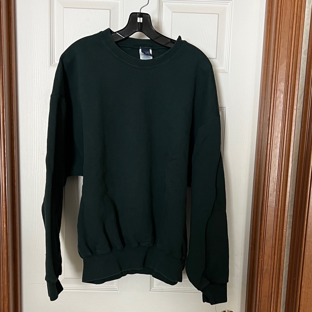 Lands' End Dark Green Crewneck Sweatshirt - XL